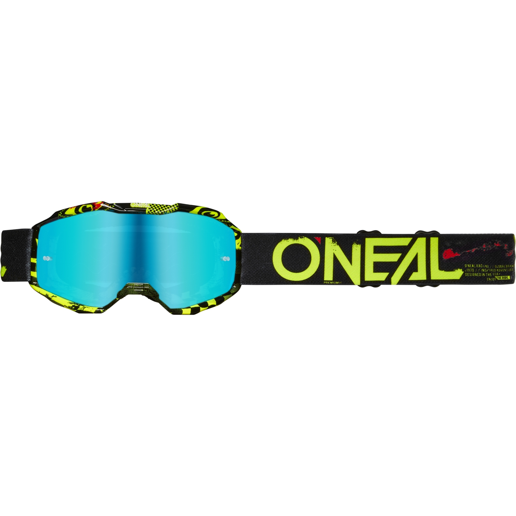 Picture of O&#039;Neal B-10 Youth Goggle - ATTACK V.24 black/neon yellow - radium blue