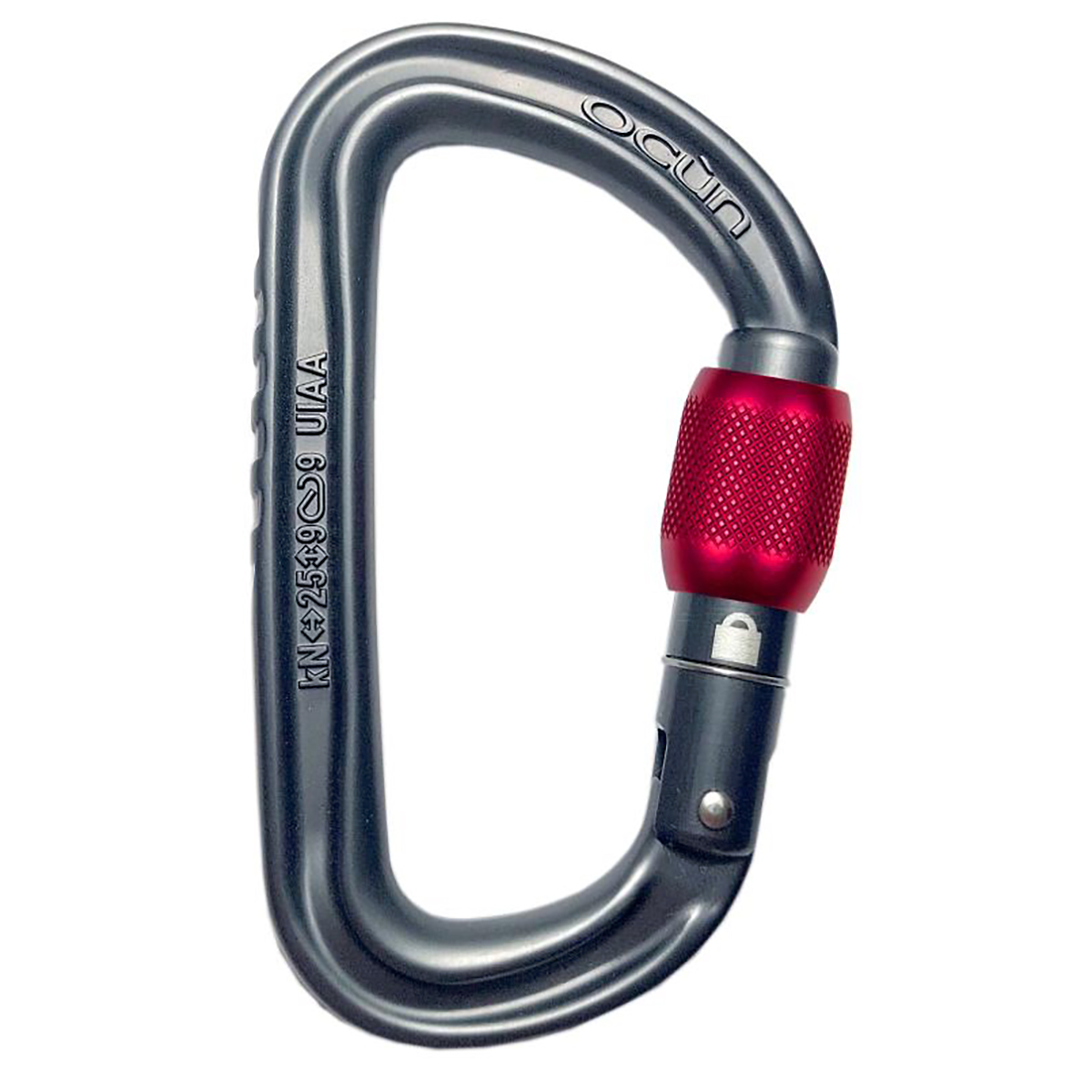 Productfoto van Ocún Falcon Screw Carabiner - anthacite/red