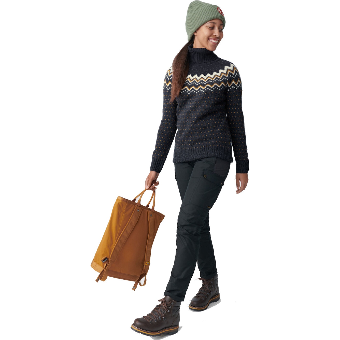 売れ筋商品|||フェールラーベン ニット&セーター アウター レディース Ovik Knit Roller Neck Sweater - Women's Deep Patina/Misty Green Övik Knit Roller Neck W