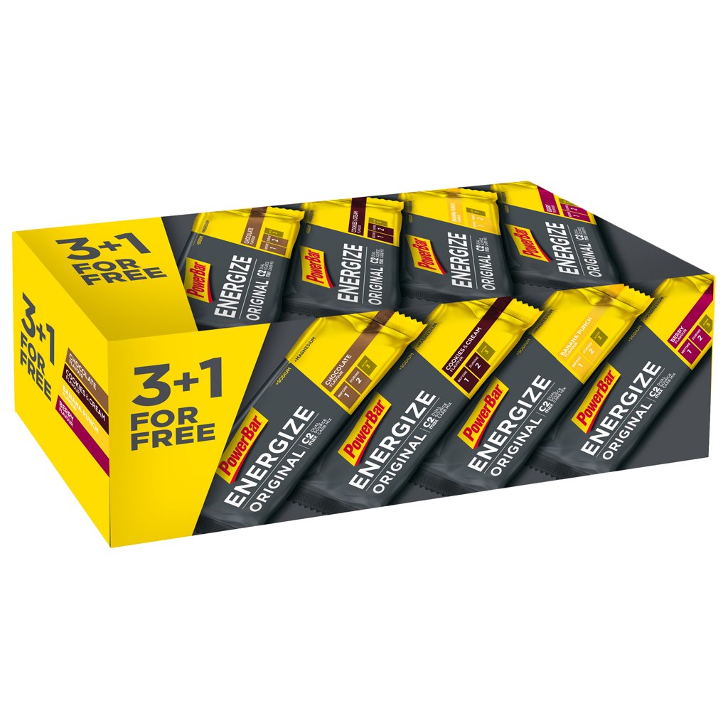 Produktbild von Powerbar Energize Original Multiflavour Pack - Kohlenhydrat-Riegel - 3 + 1 gratis (je 55g)