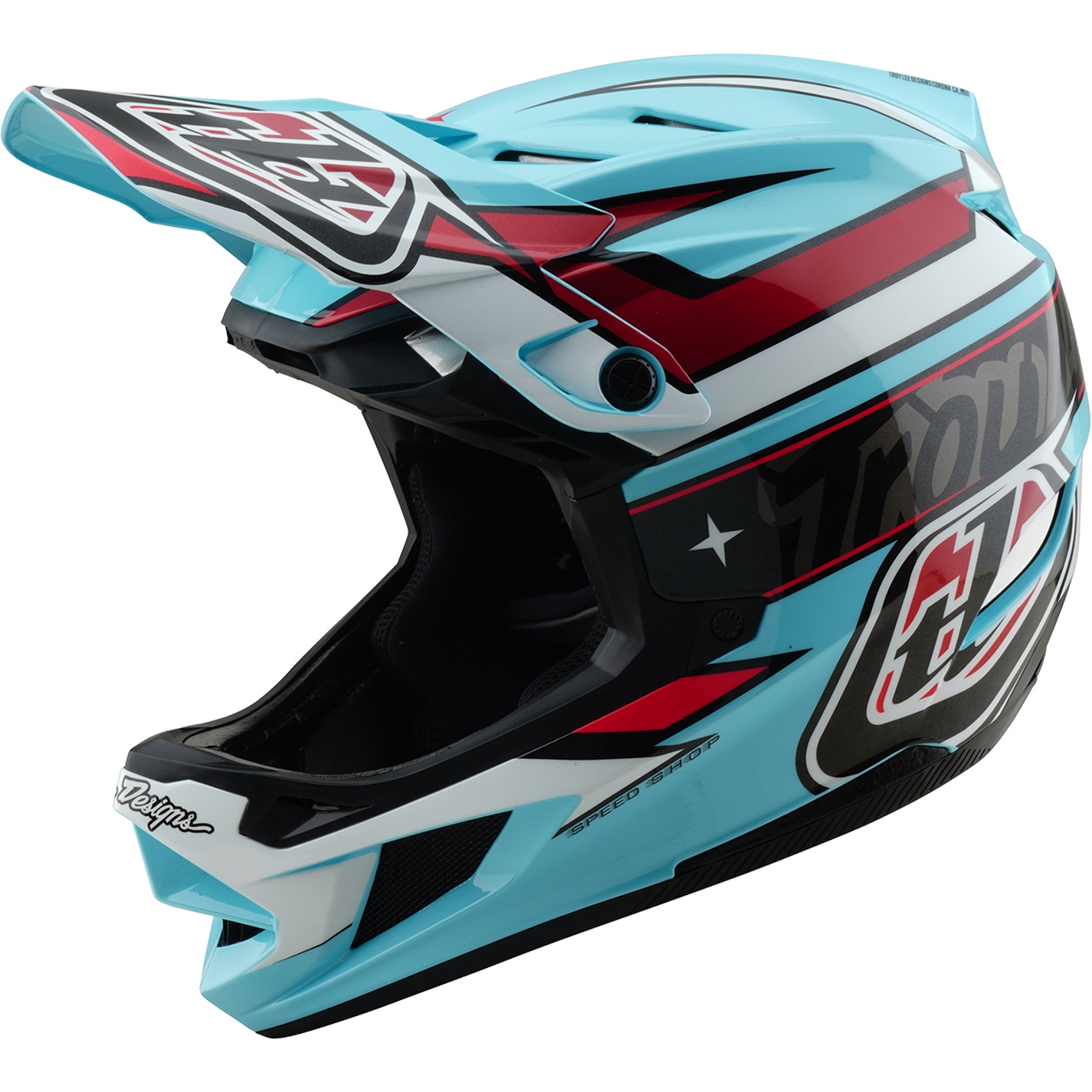 Zdjęcie: Troy Lee Designs D4 Polyacrylite MIPS Helmet - Linear Blue