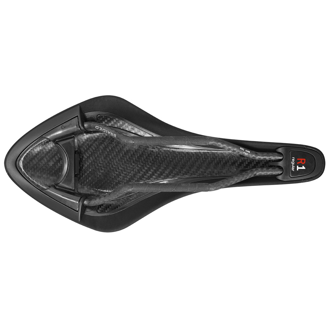 Fizik Arione R1 Regular Braided Carbon Saddle - Snake - black