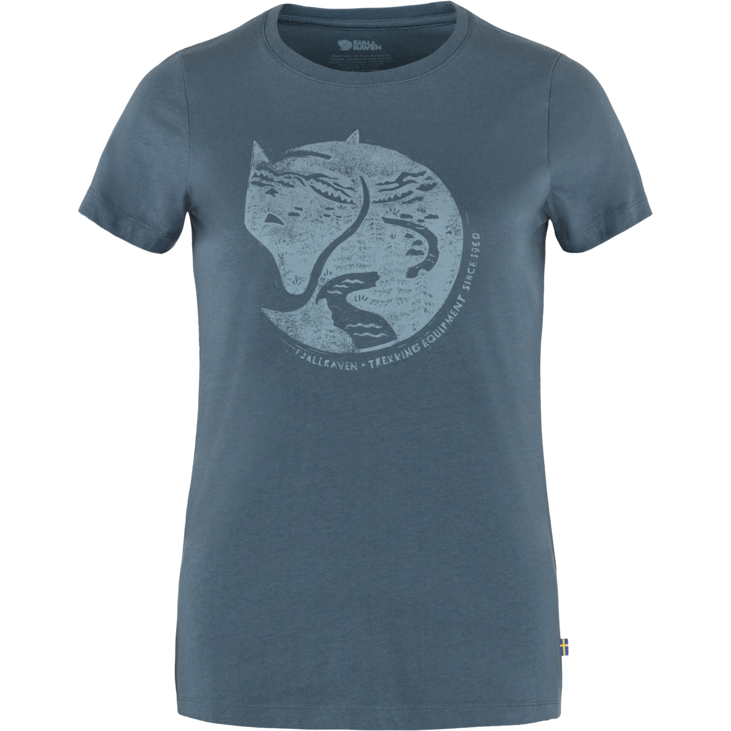 Produktbild von Fjällräven Arctic Fox Print T-Shirt Damen - indigo blau
