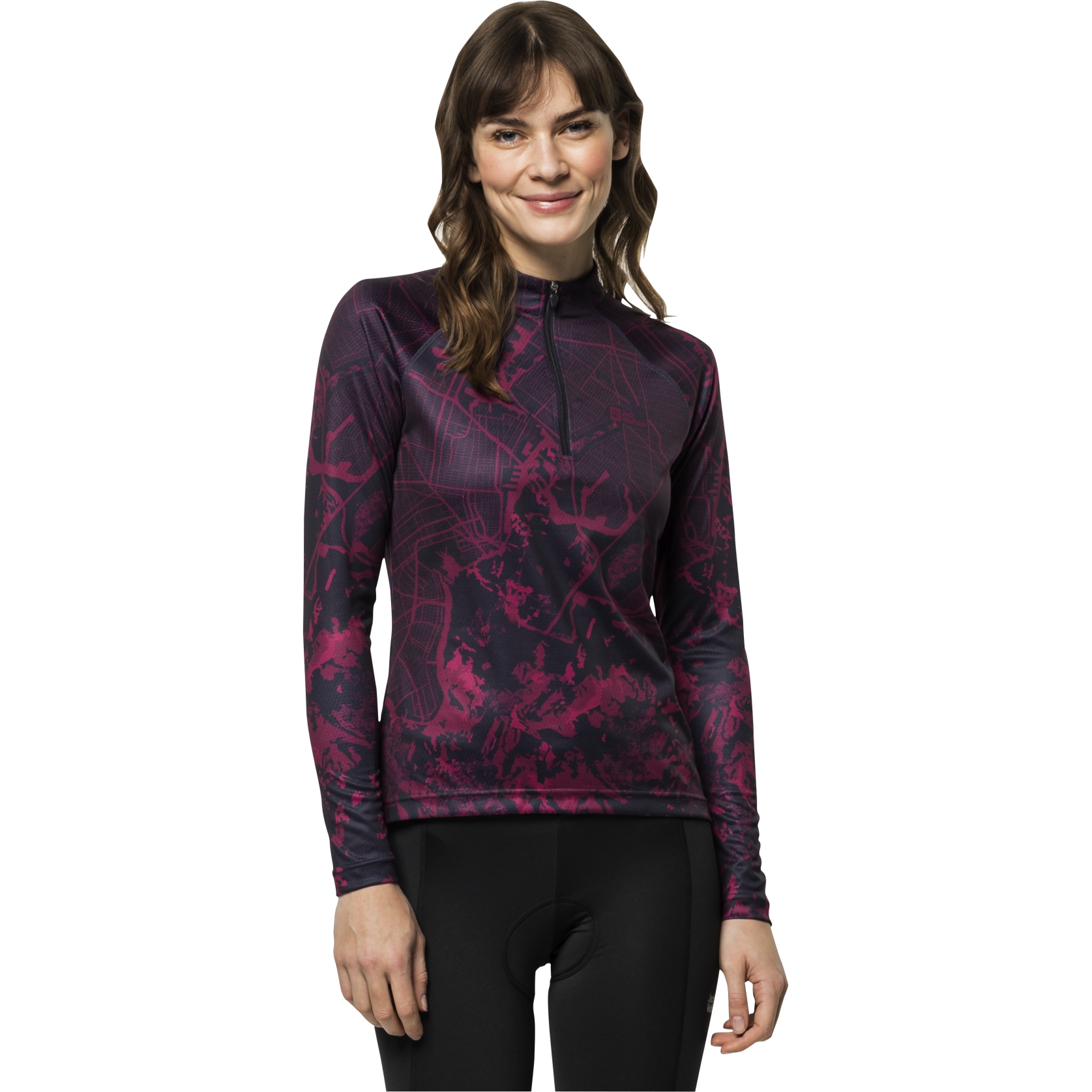 Produktbild von Jack Wolfskin Morobbia L/S Printed Langarmshirt Damen - graphite all over