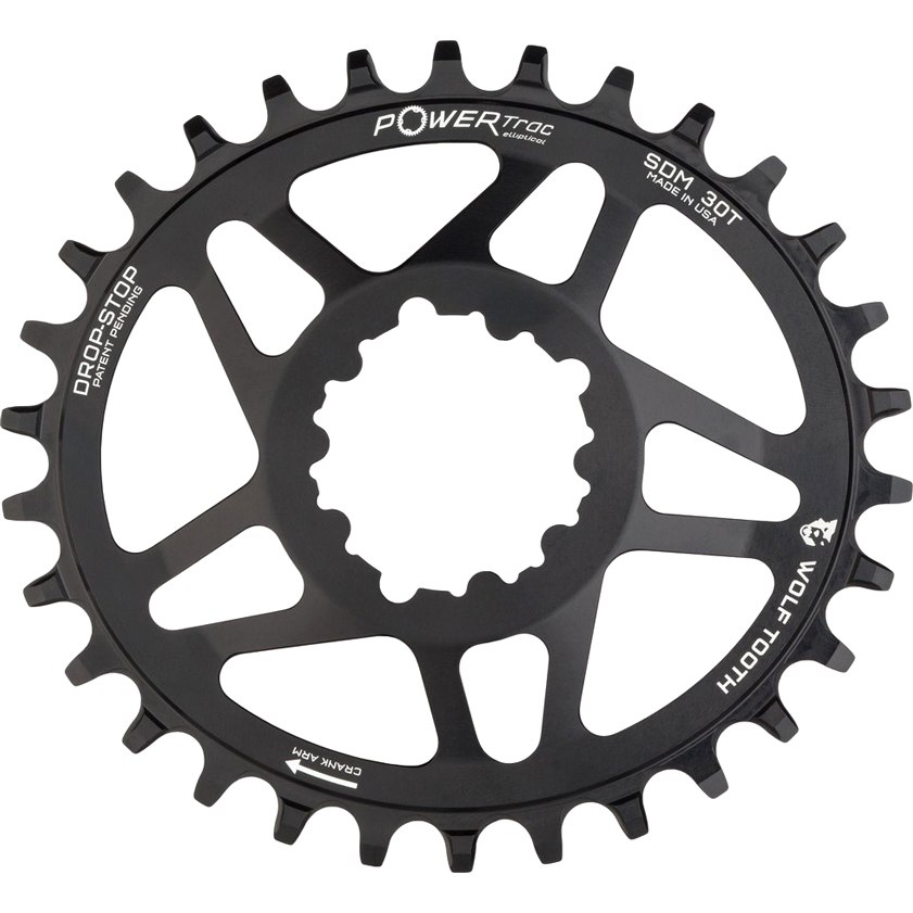 Picture of Wolf Tooth Elliptical - Direct Mount Boost Chainring for SRAM Boost - Drop Stop - black