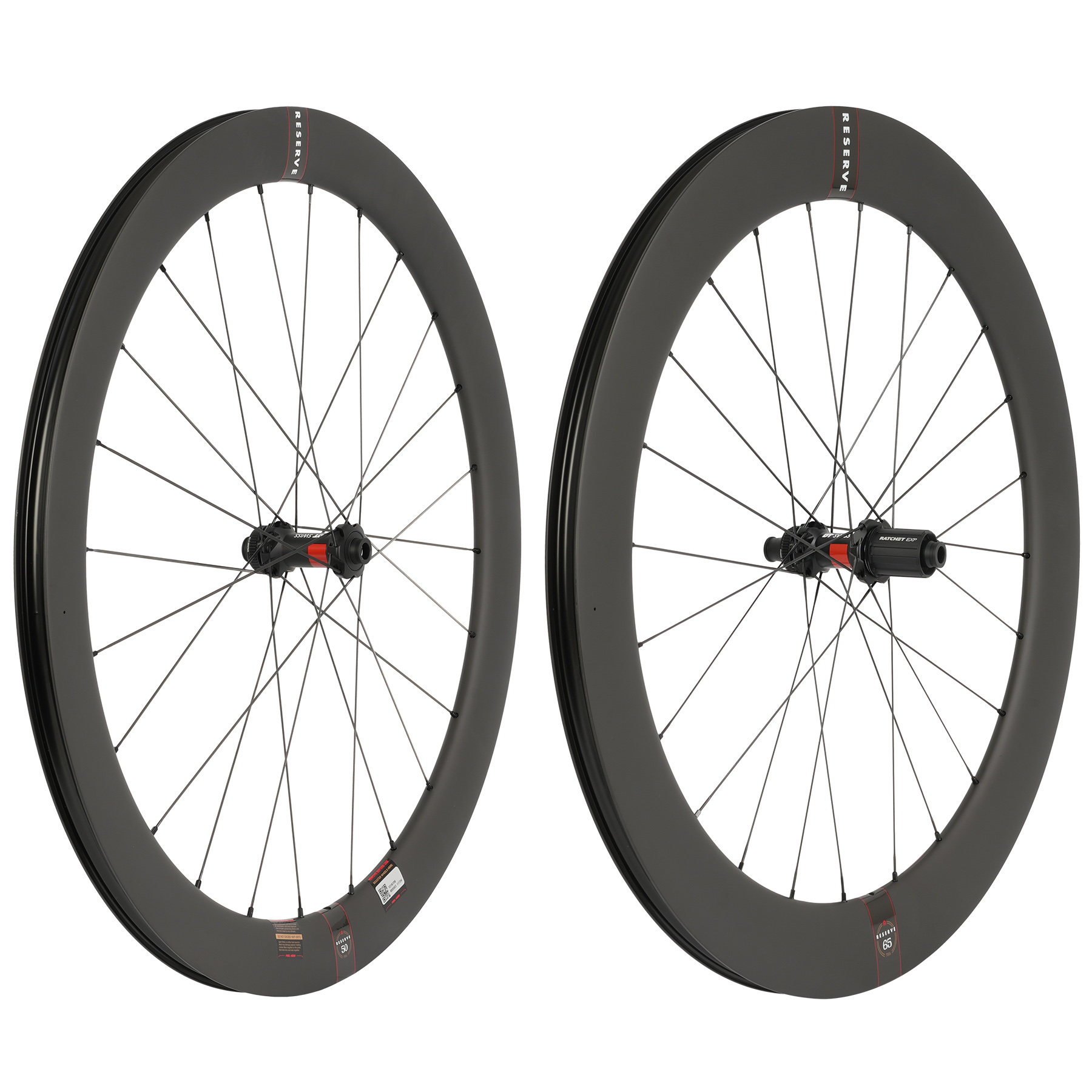 Photo produit de Reserve Paire de Roues 50 | 65 Turbulent Aero - DT 240 - 28&quot; | Carbon | Clincher | Centerlock - 12x100mm | 12x142mm - Shimano HG-EV - Offre spéciale