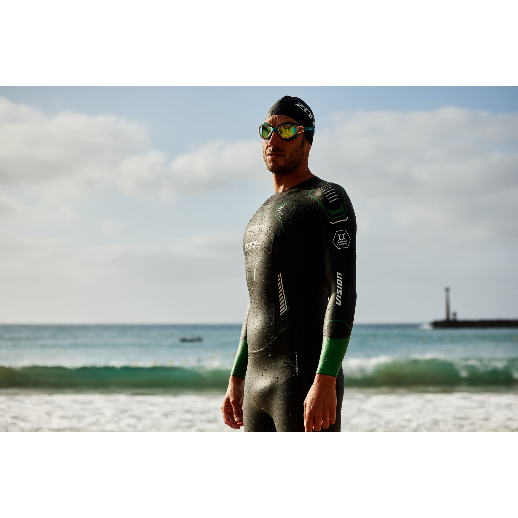 Zone3 Vision Wetsuit Men - black/forest green | BIKE24