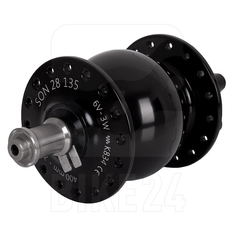 Picture of SON 28 135 Fatbike Hub Dynamo - 6-Bolt - QR 10x135mm - 32 Holes - Rear Disc Spacing - black anodized - 2nd Choice
