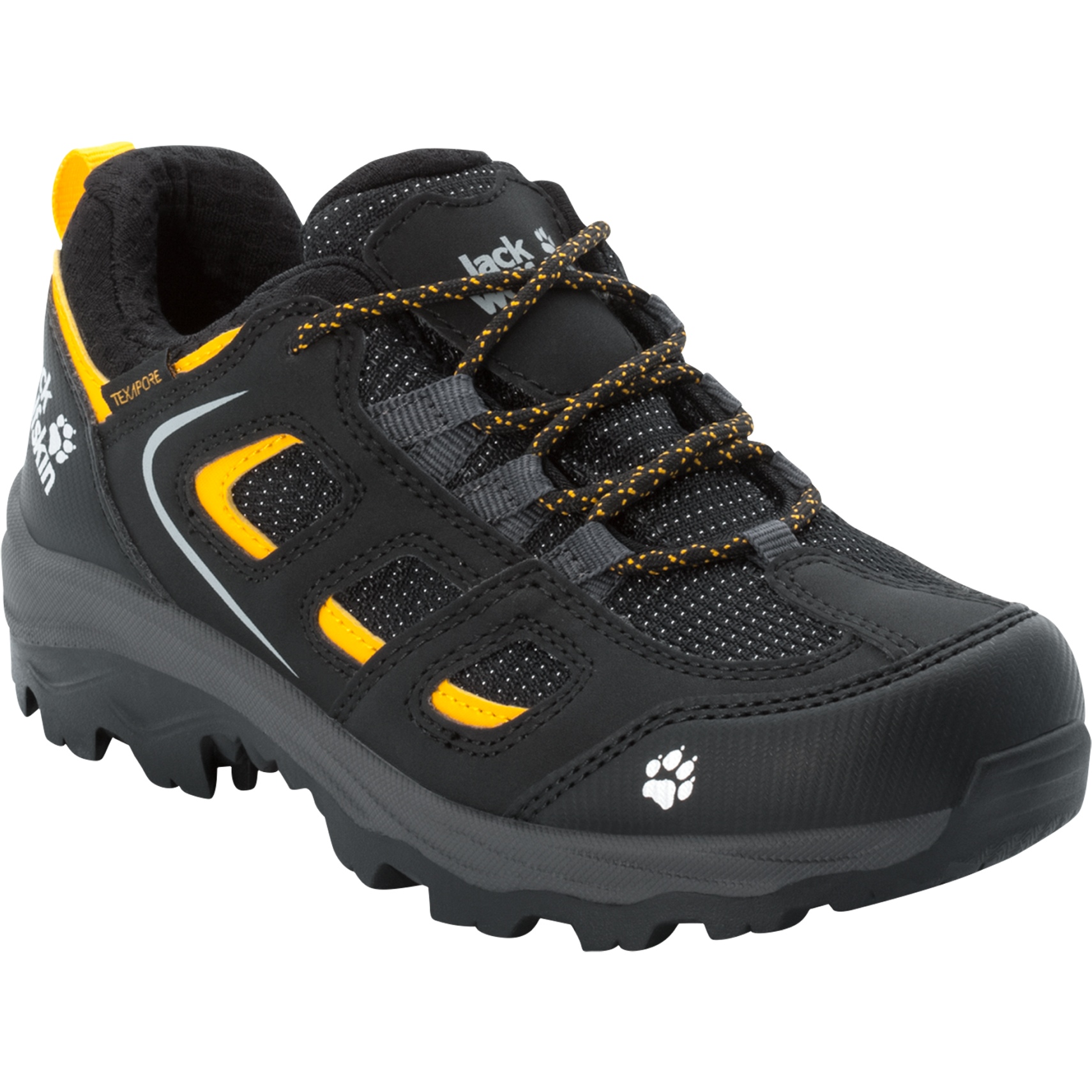 Picture of Jack Wolfskin Vojo Texapore Low Hiking Shoes Kids - black / burly yellow