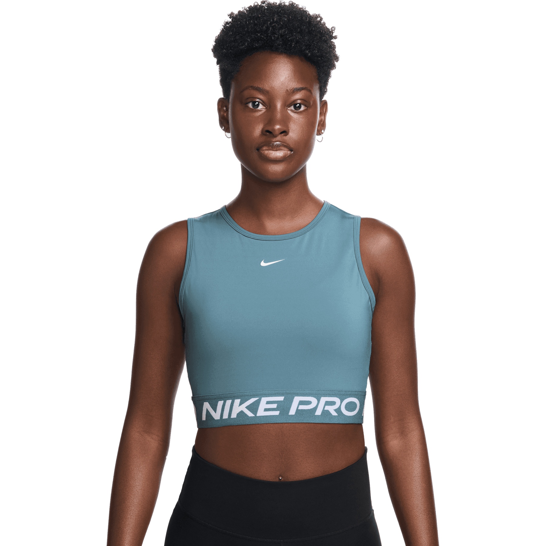 Picture of Nike Pro Dri-Fit Crop Tank Top Women - smokey blue/white FZ3615-006