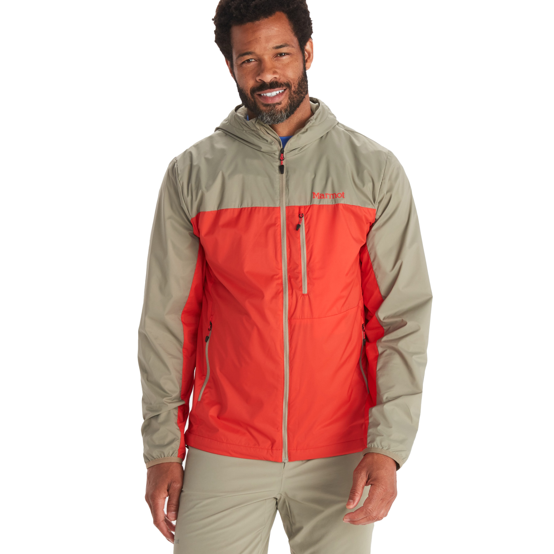 Picture of Marmot Ether DriClime Hoody Jacket Men - vetiver/victory red