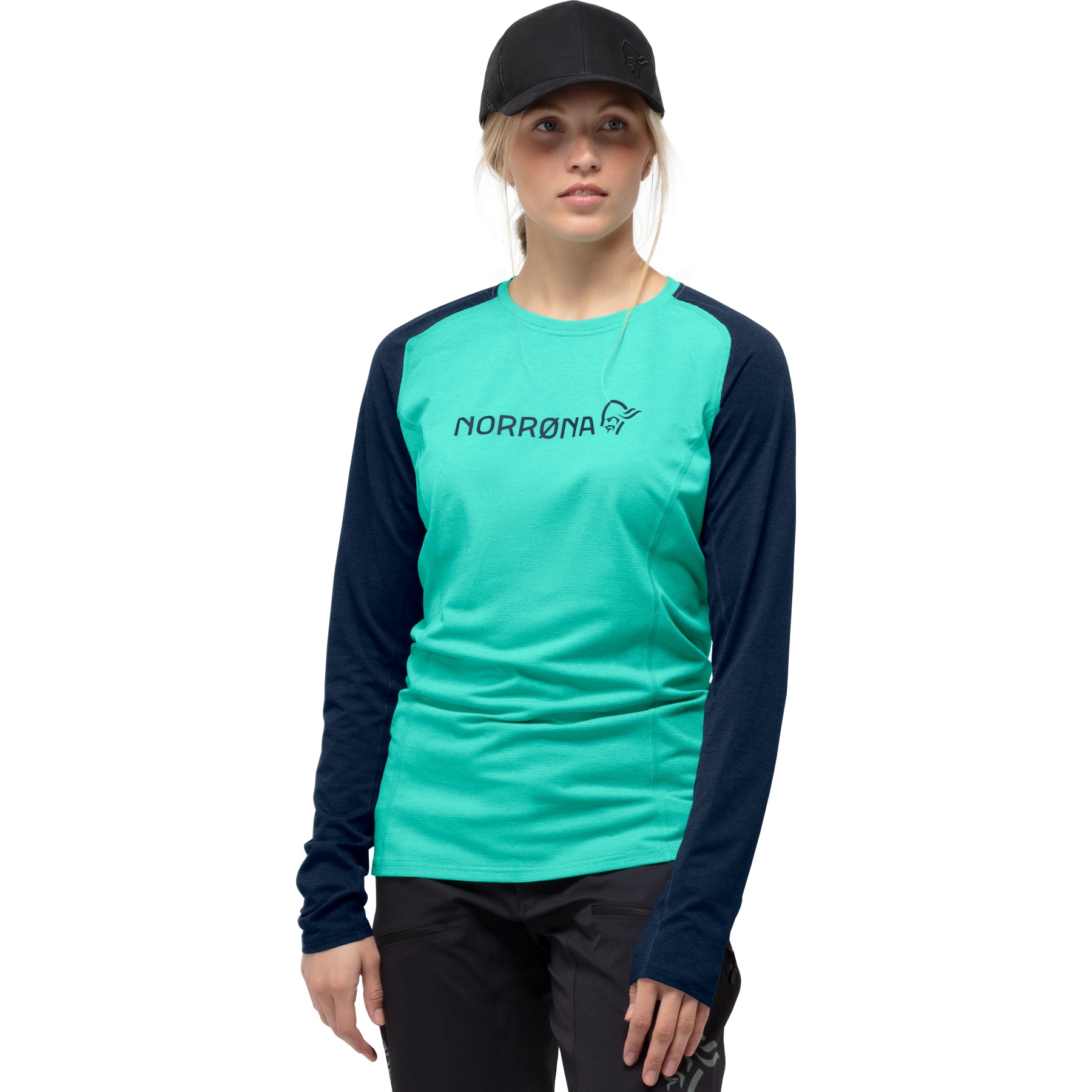 Productfoto van Norrona fjørå equaliser lightweight Shirt met Lange Mouwen Dames - Arcadia/Indigo Night