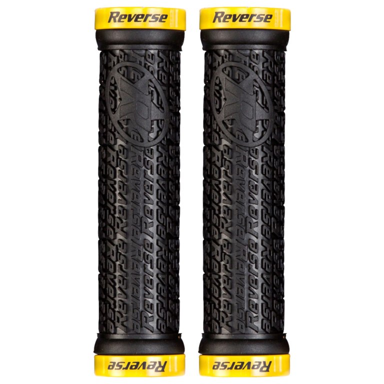 Picture of Reverse Components Stamp Lock On Grips - 30mm - black / yellow