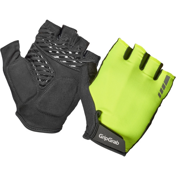 Picture of GripGrab ProRide RC Max Padded Short Finger Gloves - Yellow Hi-Vis