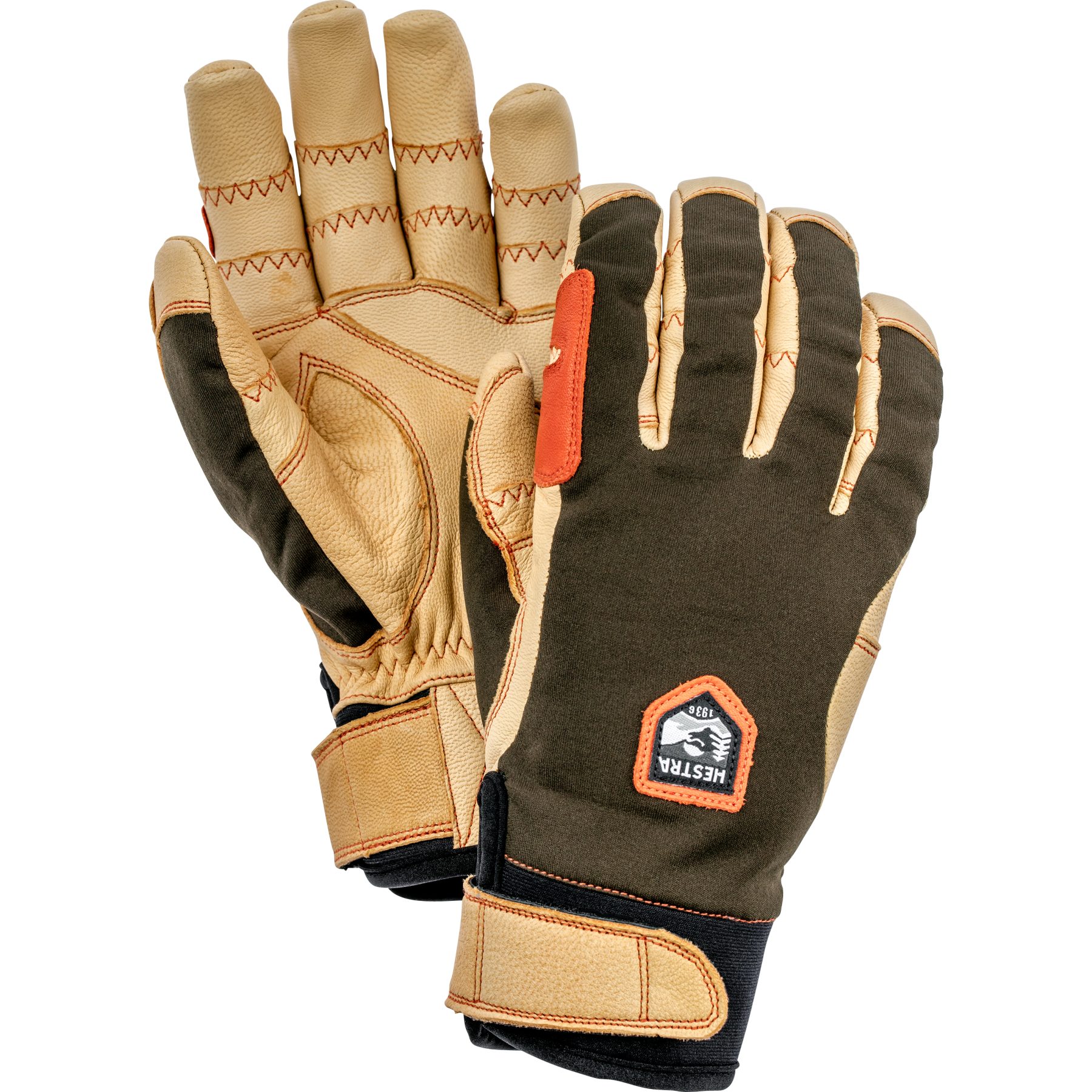 Picture of Hestra Ergo Grip Active - 5 Finger Outdoor Gloves - dark forest / natural brown