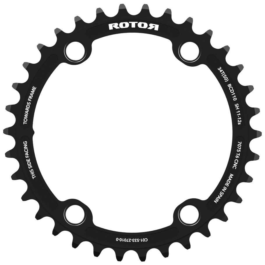 Productfoto van Rotor Chainring - BCD 110x4 | Round - Inside