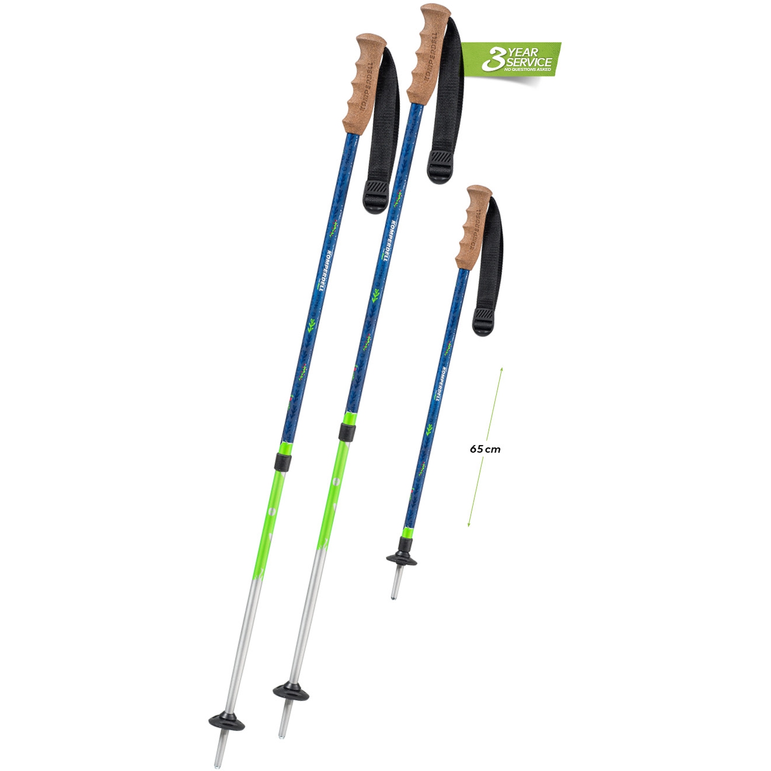 Productfoto van Komperdell Trailblazer Kinder Trekkingstokken (Paar) - blauw/groen