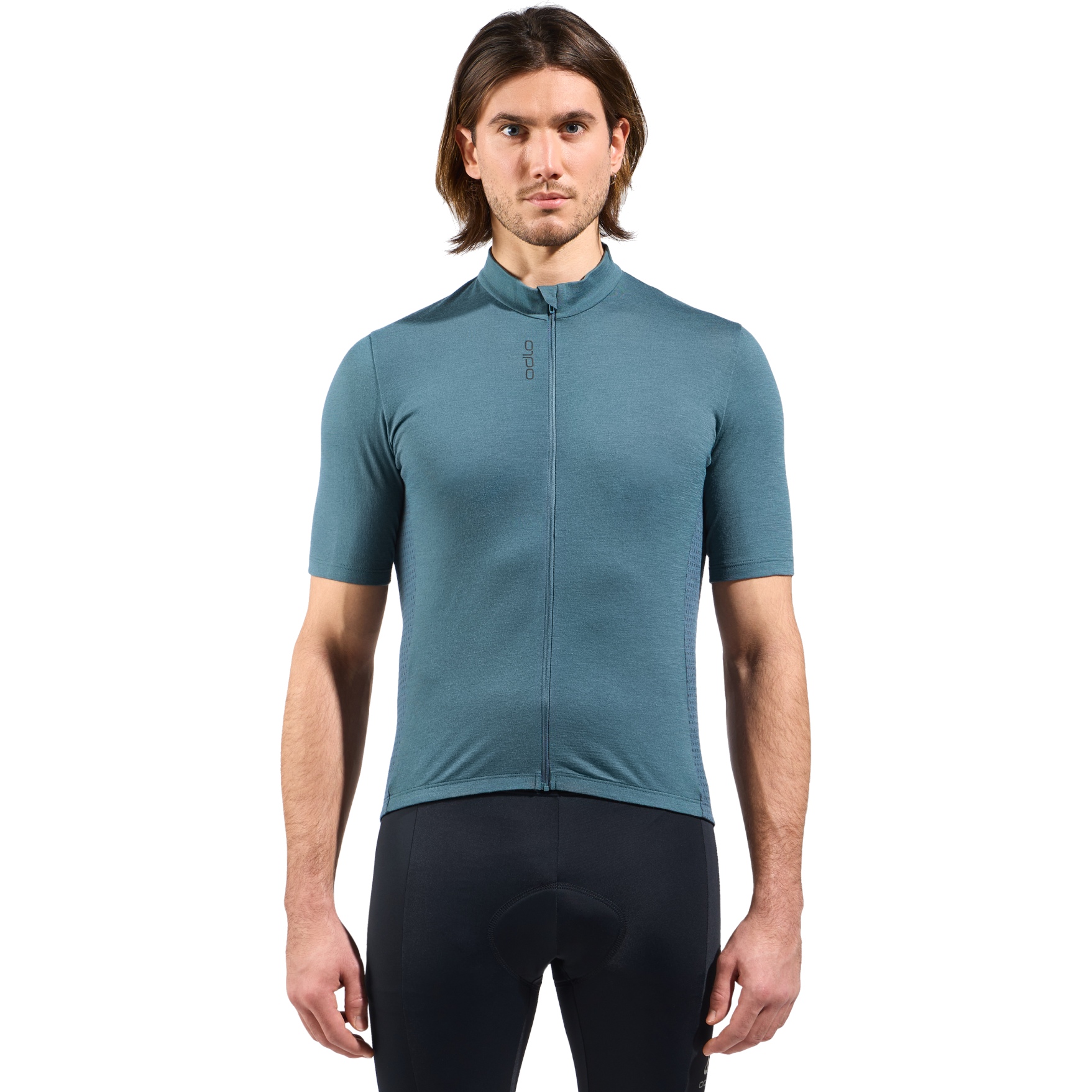 Picture of Odlo Zeroweight Performance Wool 125 Cycling Jersey Men - dark slate melange