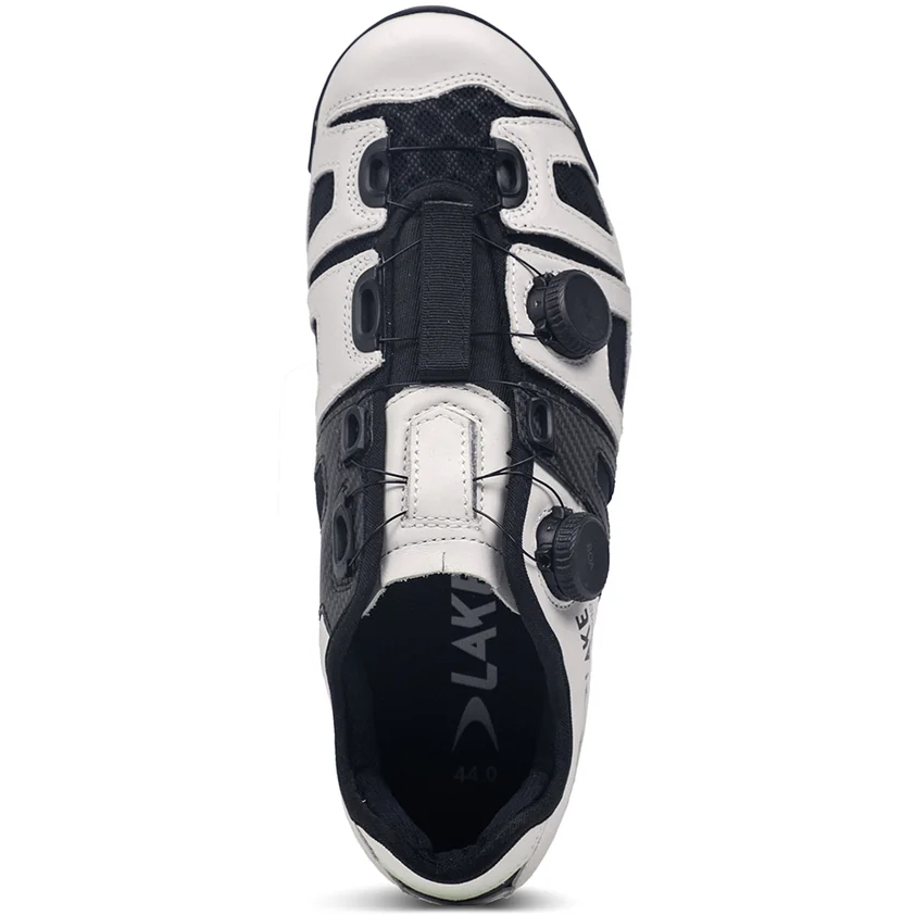 Lake Scarpe per Bici da Corsa Uomo CX242 Largo bianco/nero