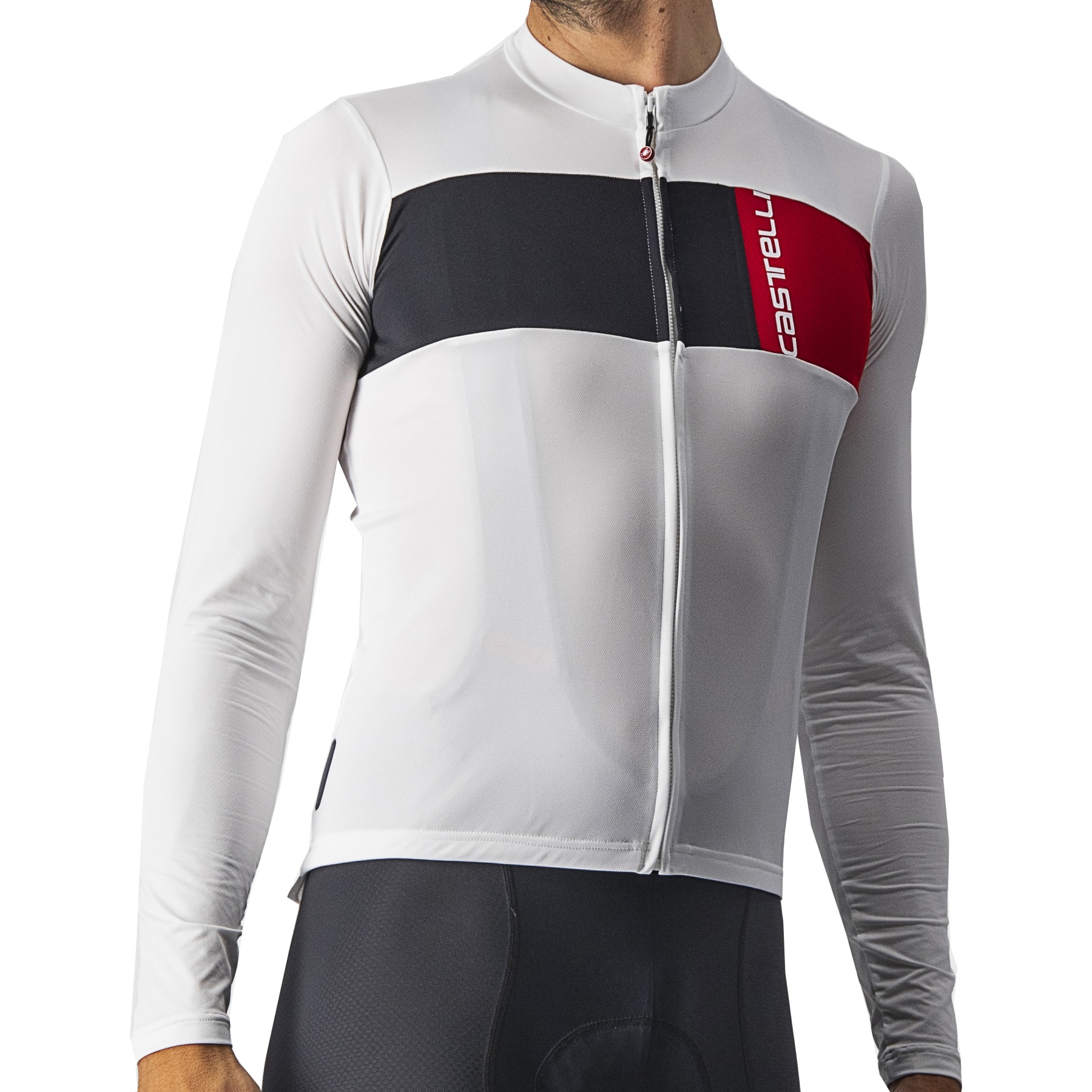 Picture of Castelli Prologo 7 Long Sleeve Jersey - ivory/light black-red 065