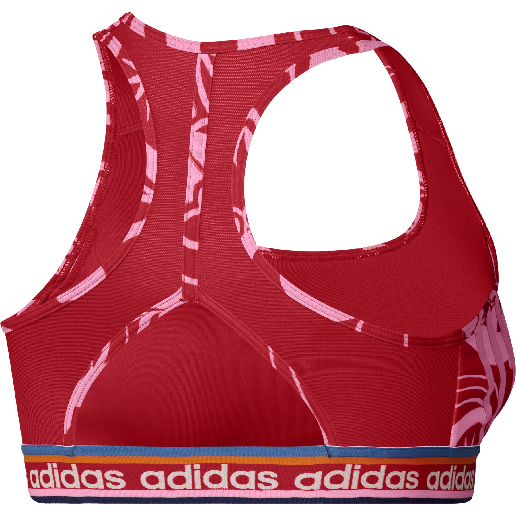Adidas Women’s Sports Bra Size Large Red White Blue w Logo VTG Look Wireless