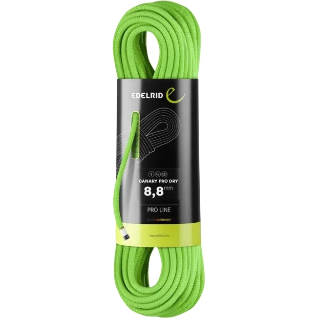 Photo produit de Edelrid Corde Escalade - Canary Pro Dry 8,8 mm - 70 m - neon green