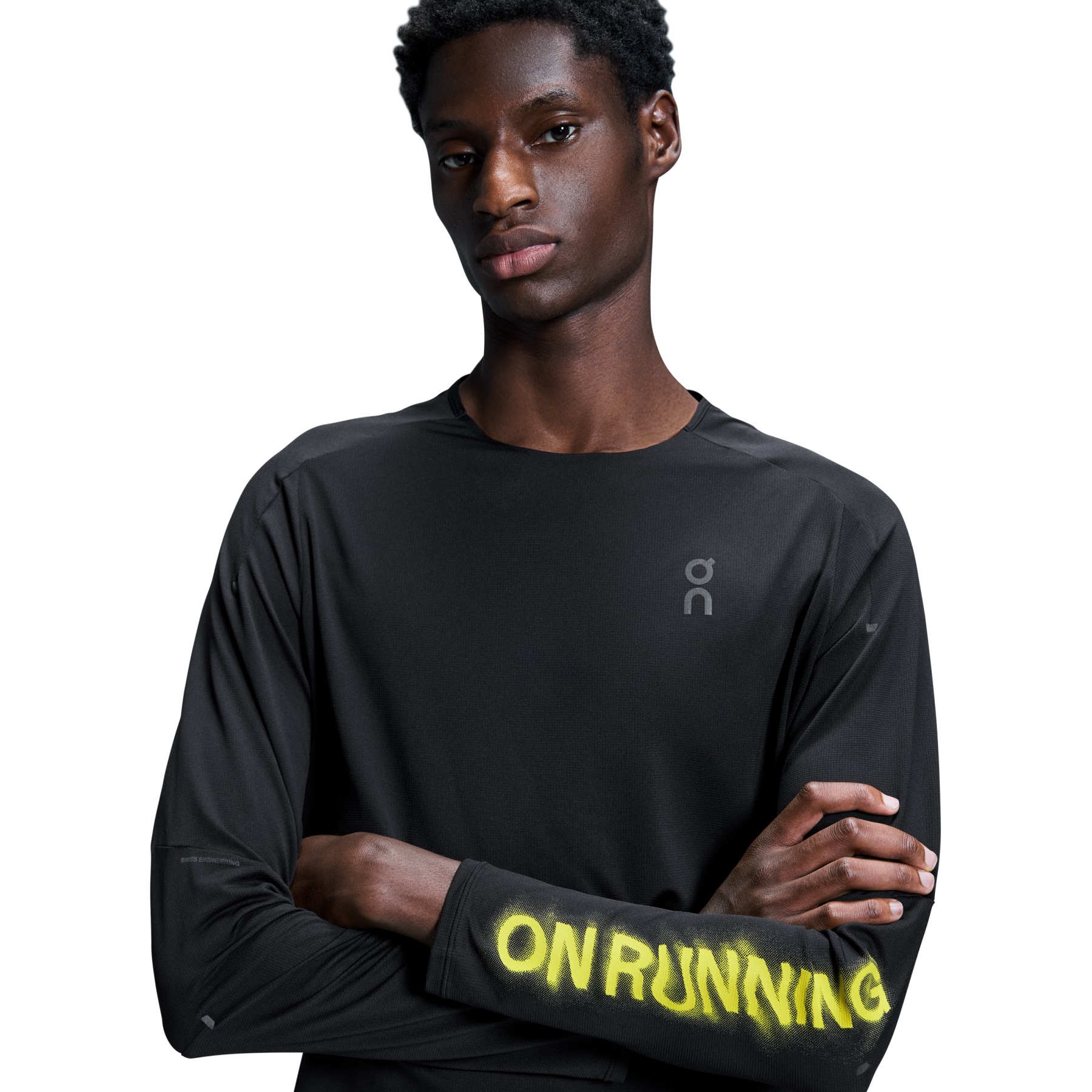 On T Shirt Manches Longues Running Homme Performance Long T Lumos Noir