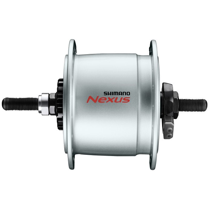 Image of Shimano Nexus DH-6000-3R-NT Hub Dynamo - Roller Brake - 9x100mm Nut Type - silver