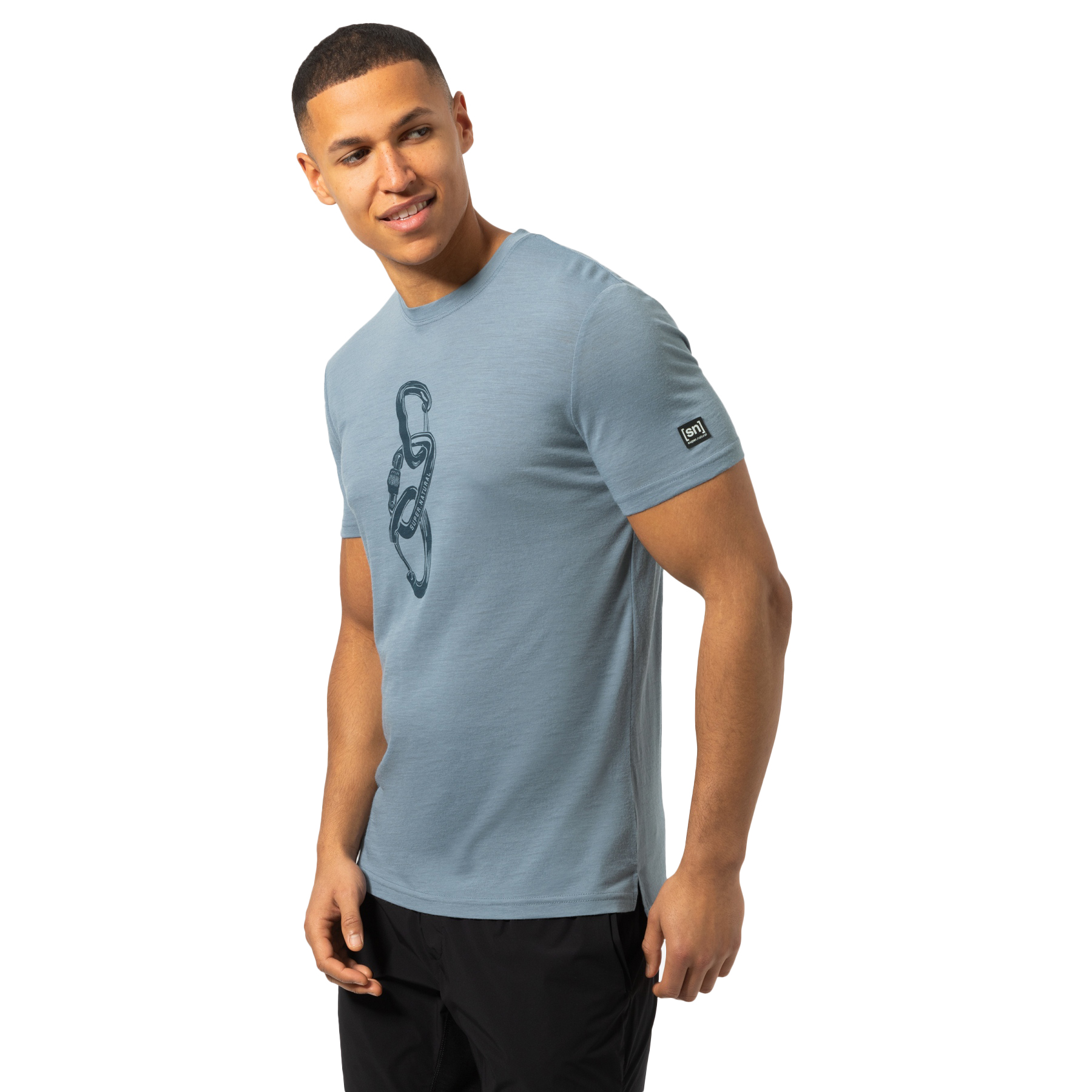 Produktbild von SUPER.NATURAL Carabineri T-Shirt Herren - Flint Stone/Blueberry
