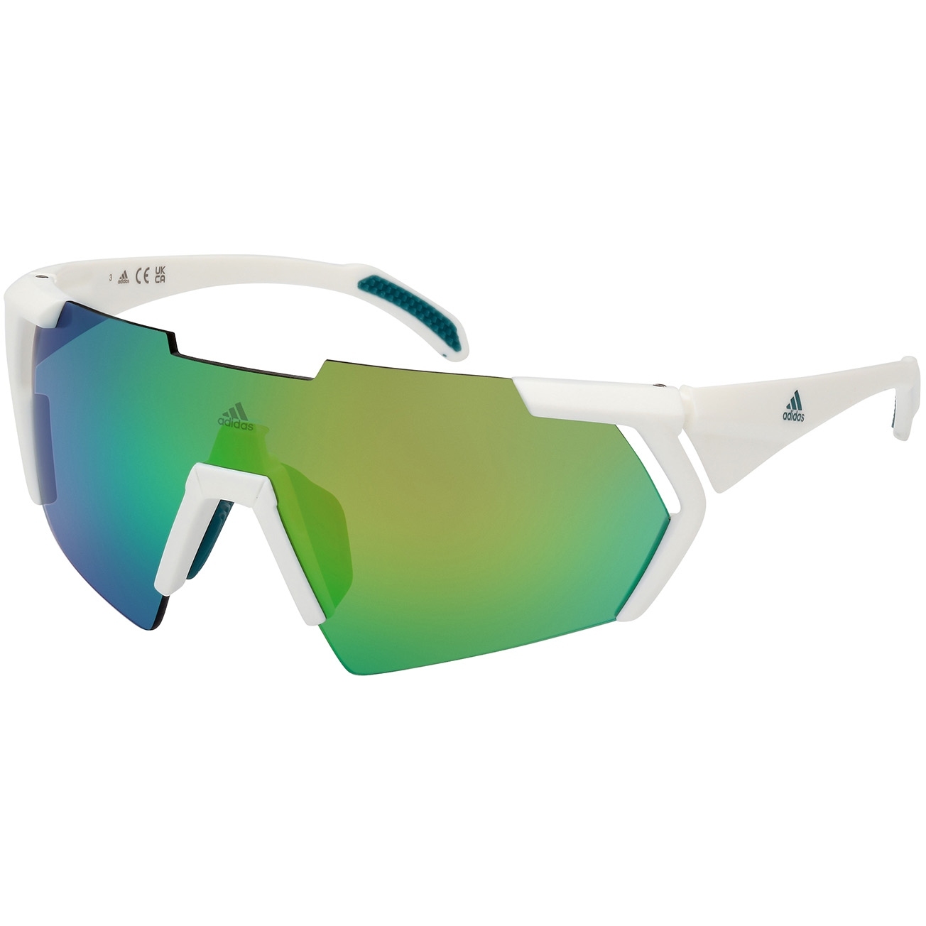 Produktbild von adidas Cmpt Aero SP0064 Sport Brille - Matte Off White Legacy Teal / Contrast Mirror Green
