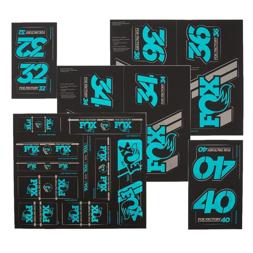 Produktbild von FOX Decal Kit 2019 AM Heritage für Federgabel und Dämpfer - turquoise