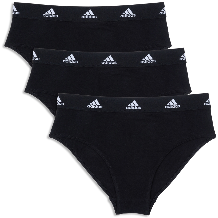 Produktbild von adidas Sports Underwear Cotton Logo Bikini Unterhose Damen - 3er Pack - 000-schwarz