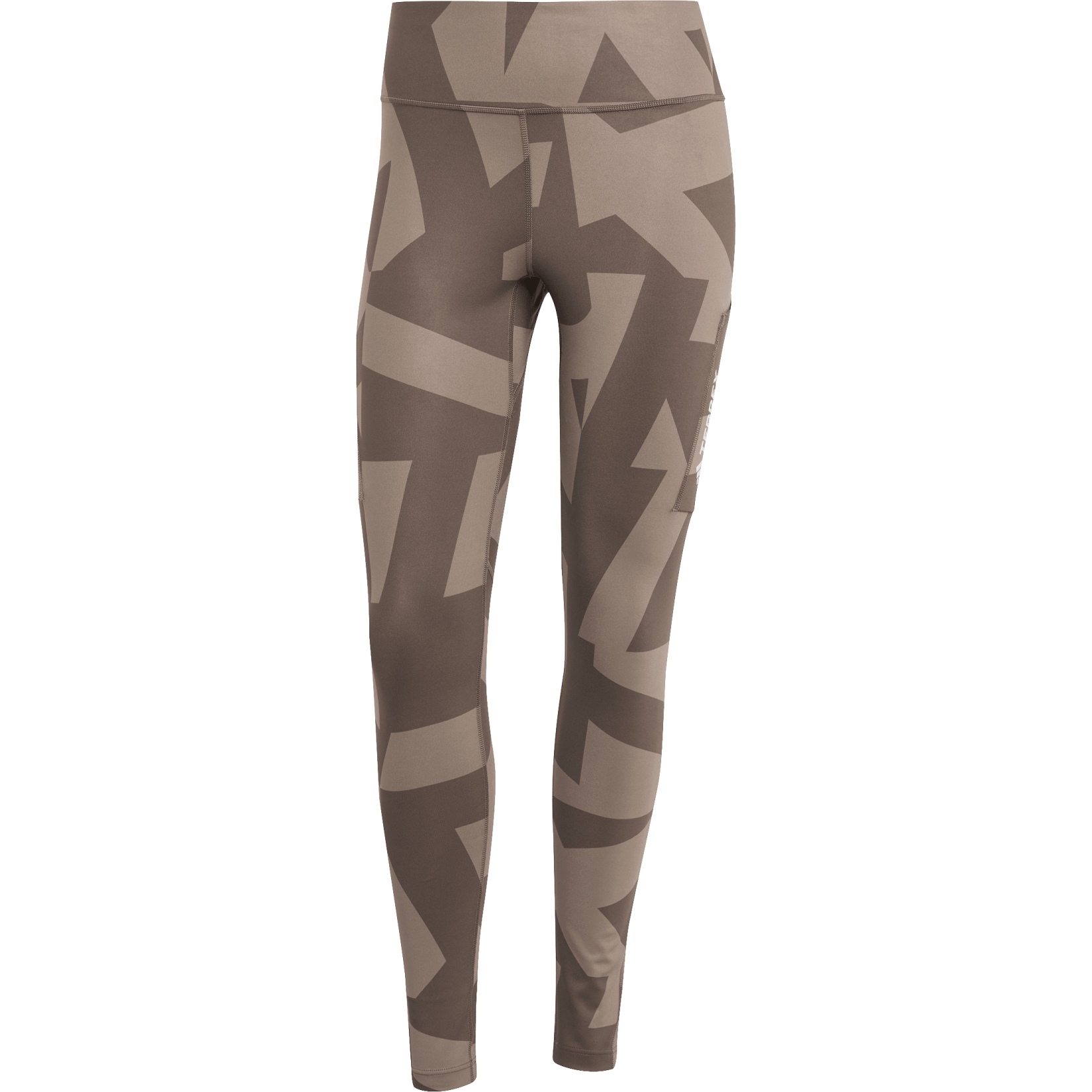 женские леггинсы adidas TERREX с разноцветным принтом - trace brown/earth strata JM0426