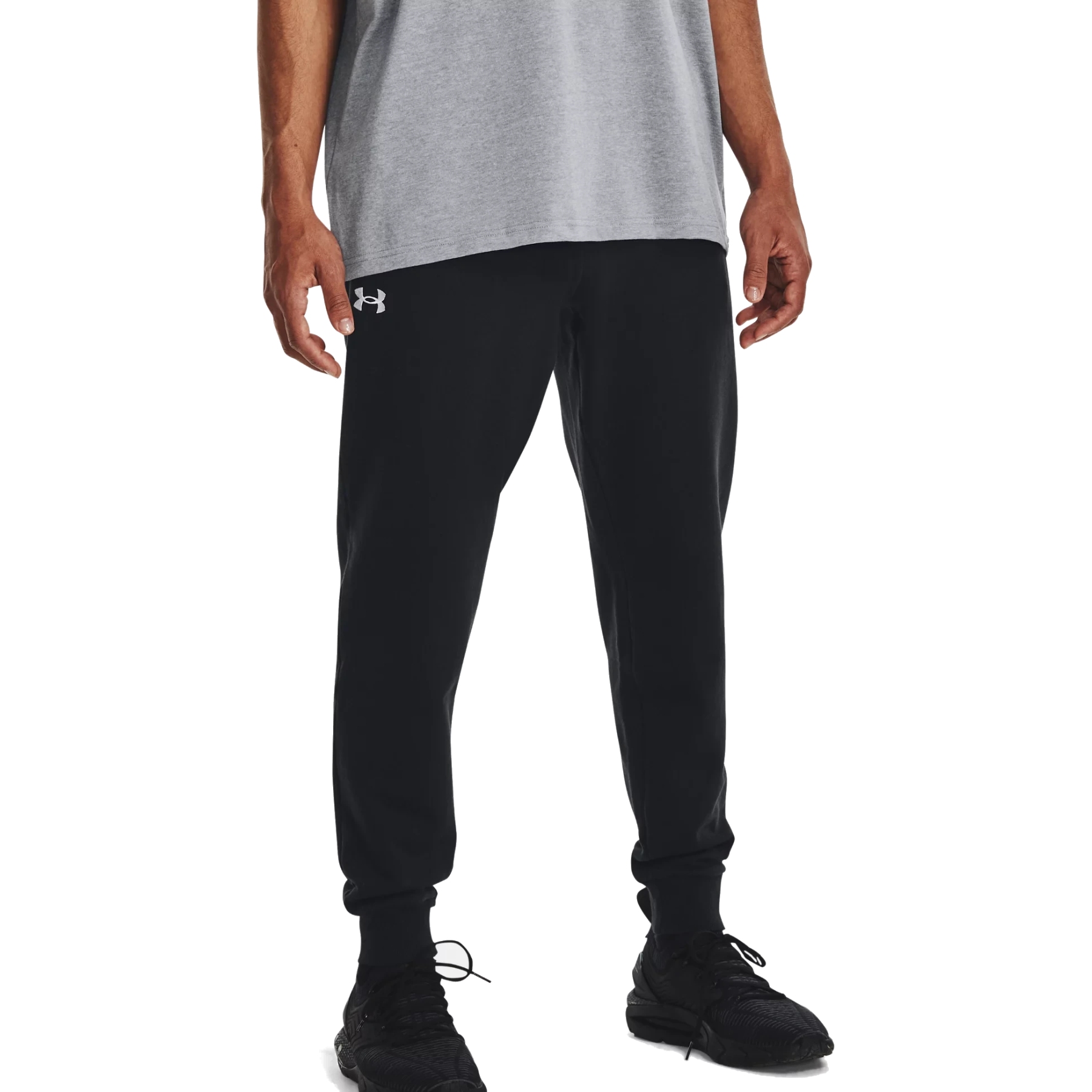 Pantalon de jogging garçon Under Armour Rival Fleece - noir/blanc