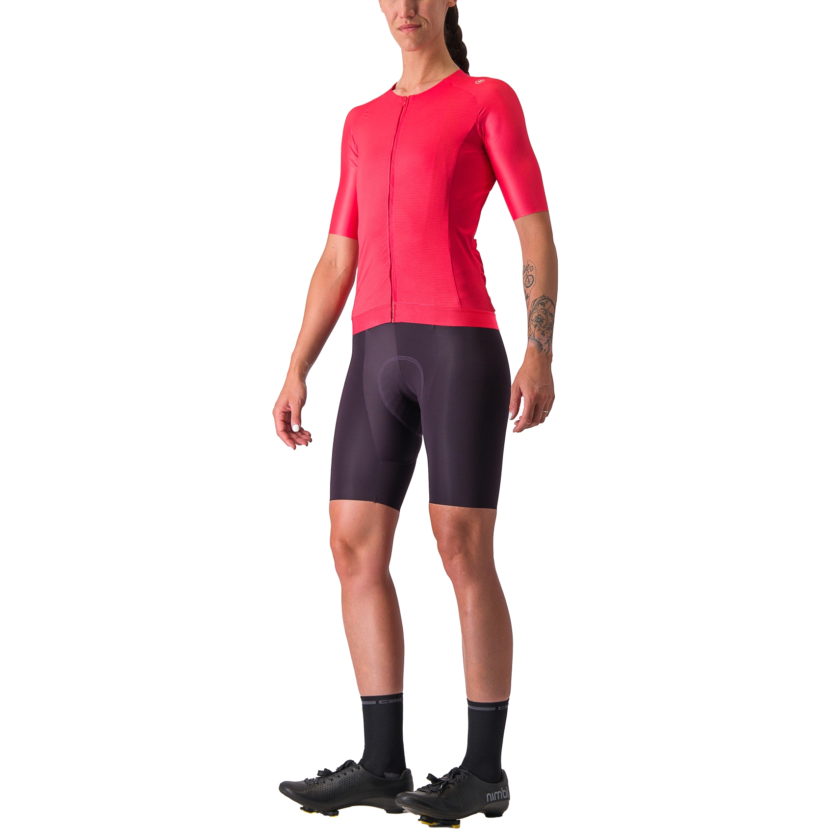 Maillot Cycliste Femme Castelli Aero Pro - Taille L - Couleur Hibiscus - Fermeture éclair Complète - Neuf Sans Emballage