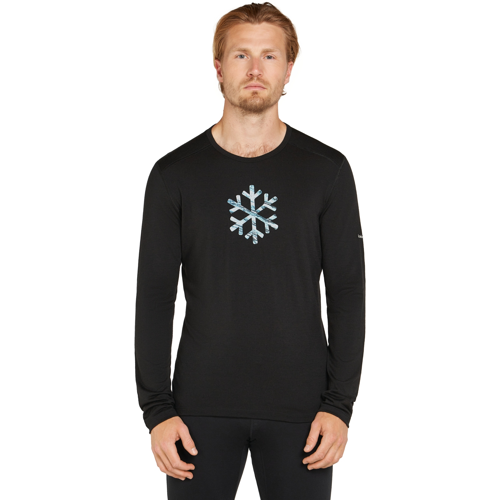 Photo produit de Icebreaker Maillot de Corps Manches Longues Homme - Merino 200 Oasis Crewe Protect Our Winters - Noir