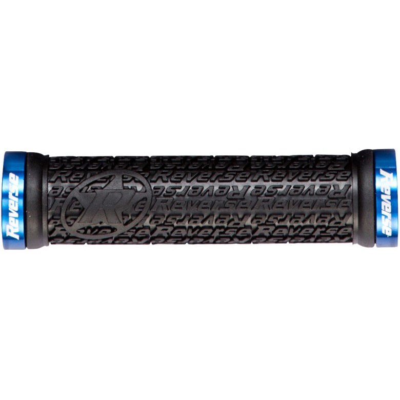 Picture of Reverse Components Stamp Lock On Grips - 30mm - black / blue