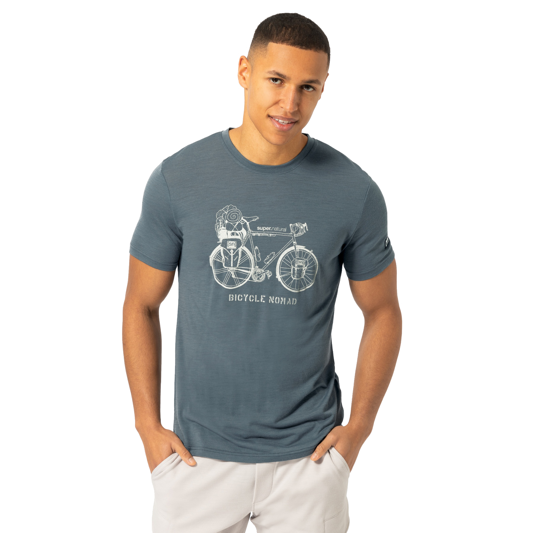 Picture of SUPER.NATURAL Bicycle N. Tee Men - Turbulence Blue/Feather Grey