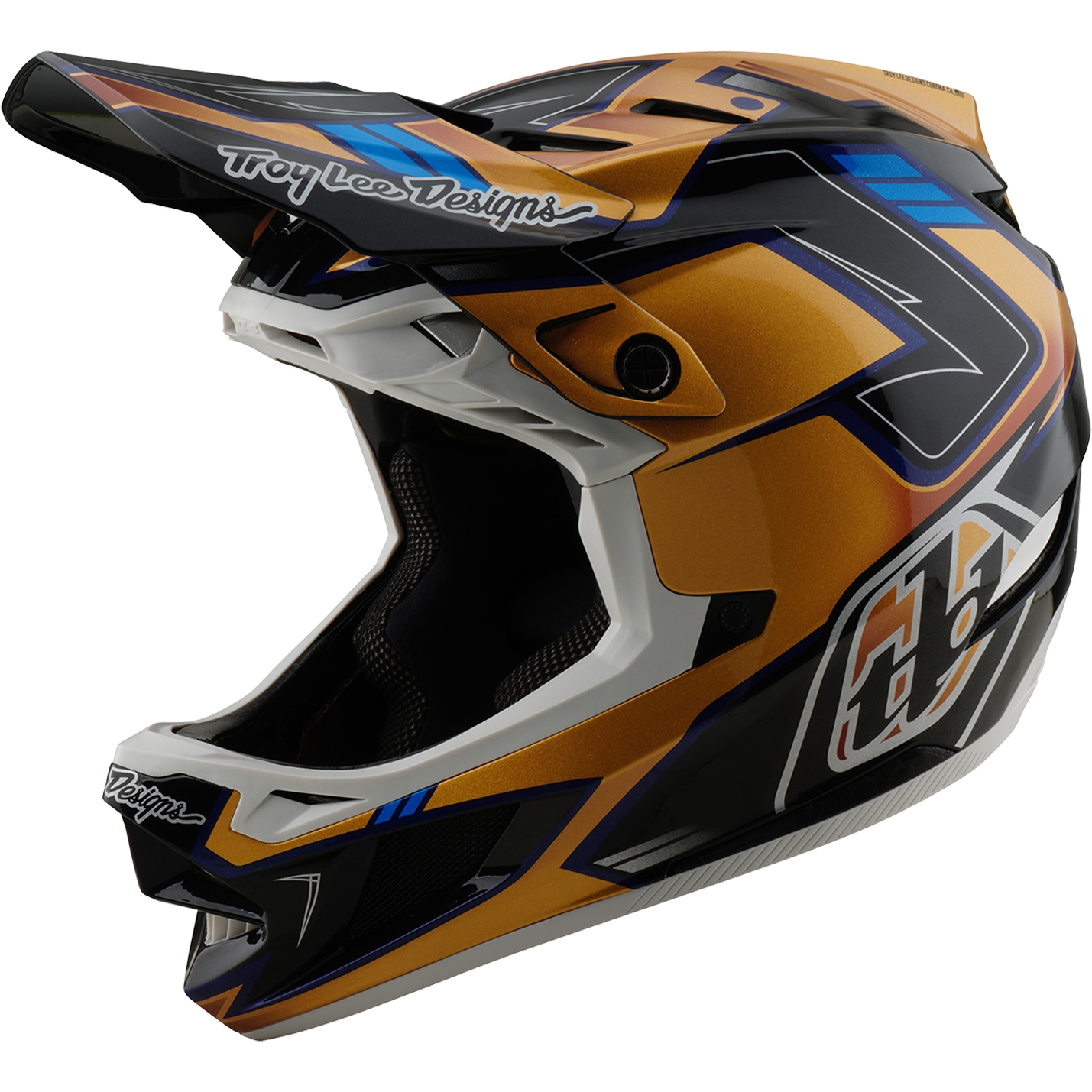 Photo produit de Troy Lee Designs Casque - D4 Composite MIPS - Royalty Black/Gold