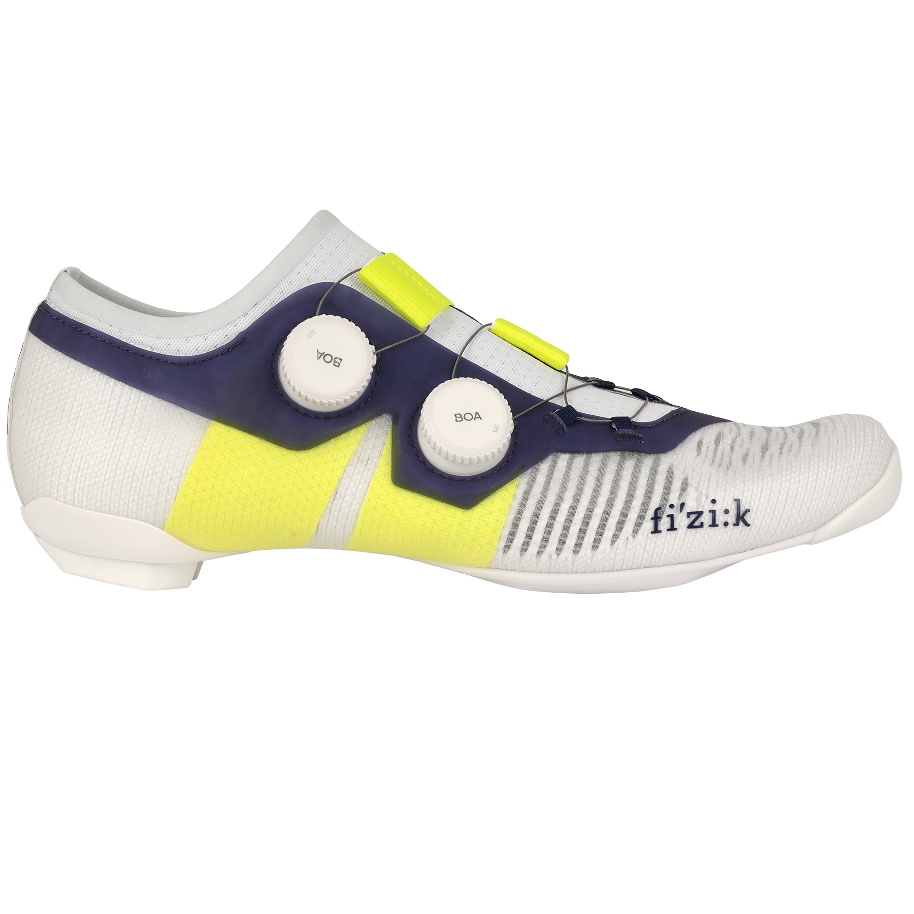 Дорожные ботинки Fizik Vega Carbon - белый/желтый флуоресцентный