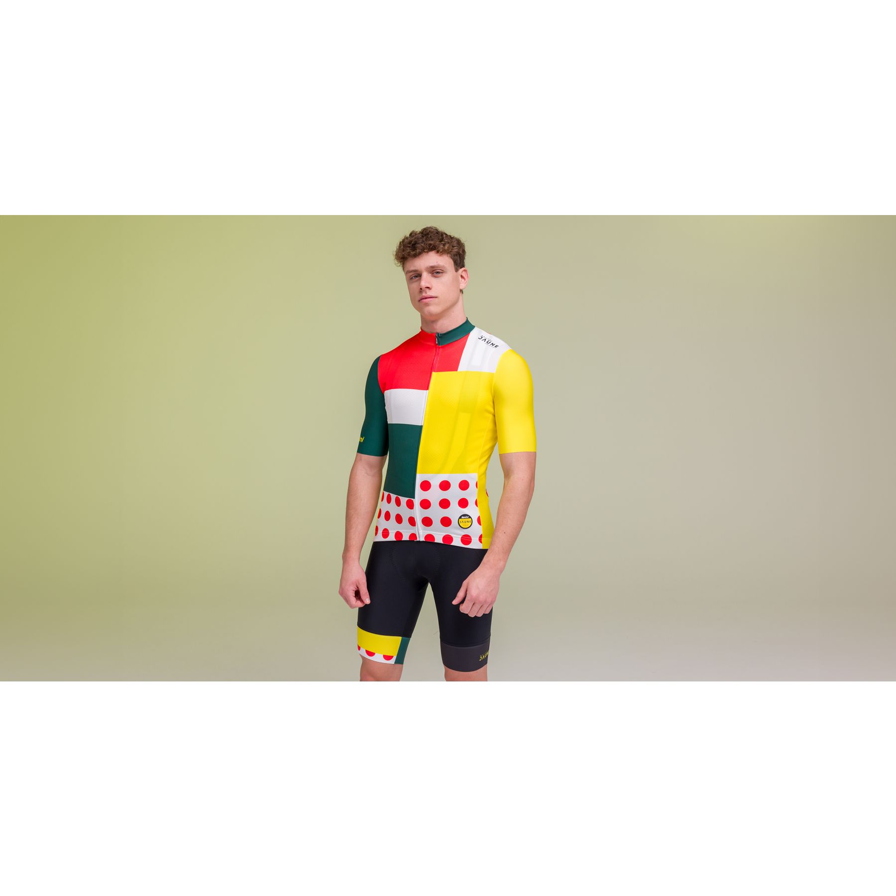 LSHEL Ensemble Maillot Cyclisme Enfant – Manches Courtes + Cuissard Roues Rouge Jaune, Respirant & Confortable (7-14 Ans)