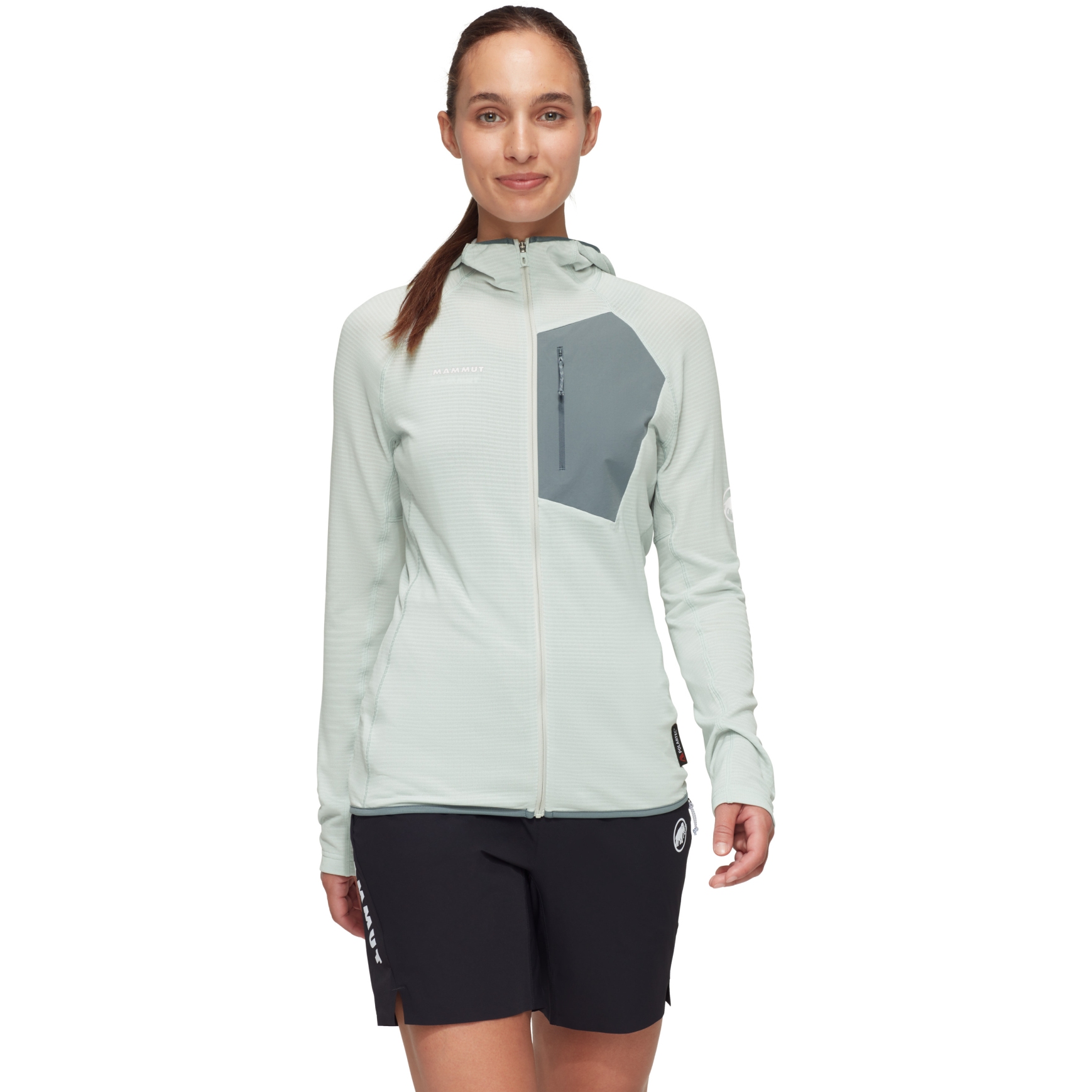 Picture of Mammut Aenergy Light Midlayer Hooded Jacket Women - silver sage-strata