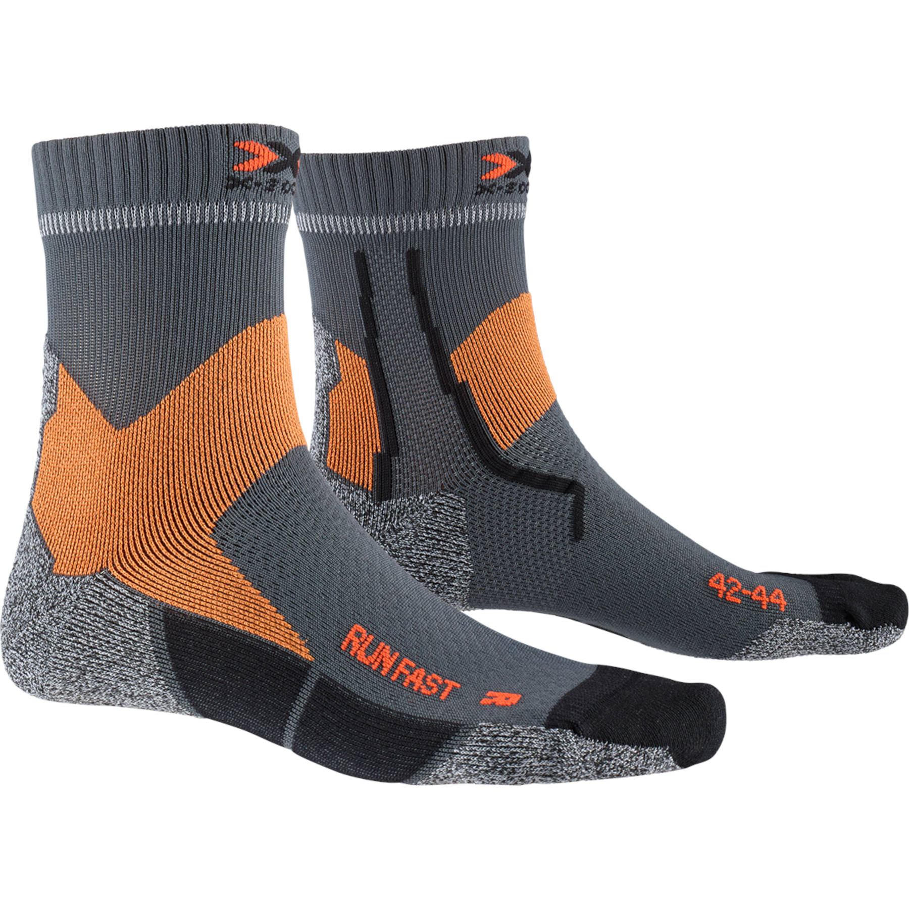 Picture of X-Socks Run Fast Running Socks - pearl grey/sunset orange