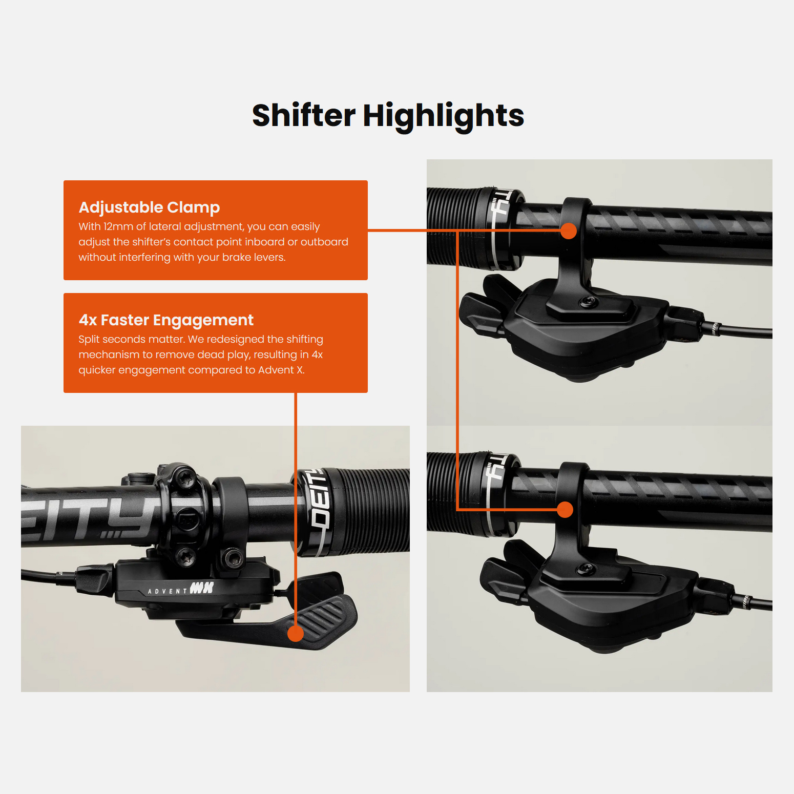 microSHIFT Advent MX Shift Lever - Trail Trigger | 1x11-speed