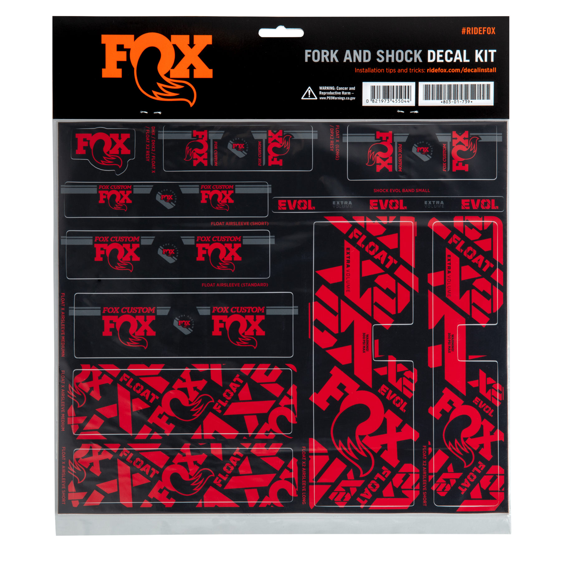 Produktbild von FOX CUSTOM Decal Kit - Aufkleber für Federgabel &amp; Dämpfer - rot
