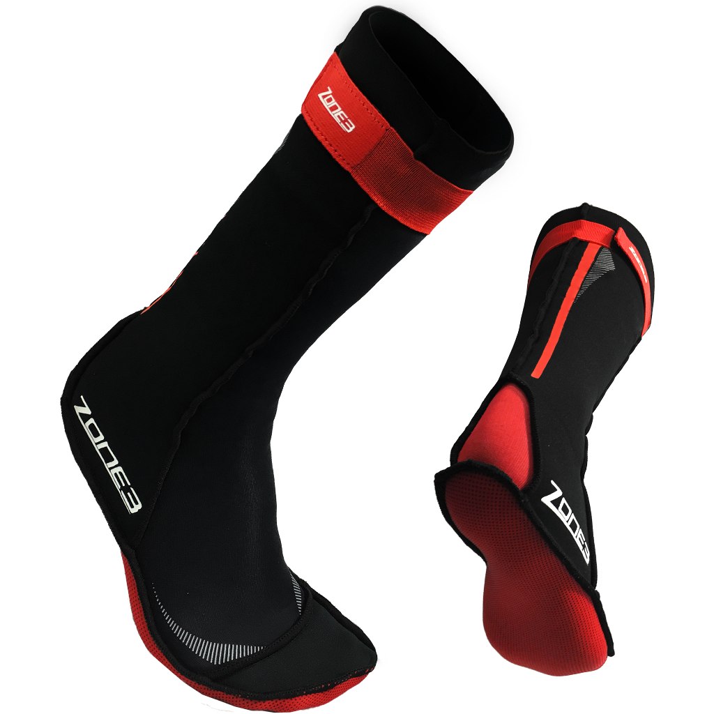 Productfoto van Zone3 Neoprene Swim Socks - black/red/white