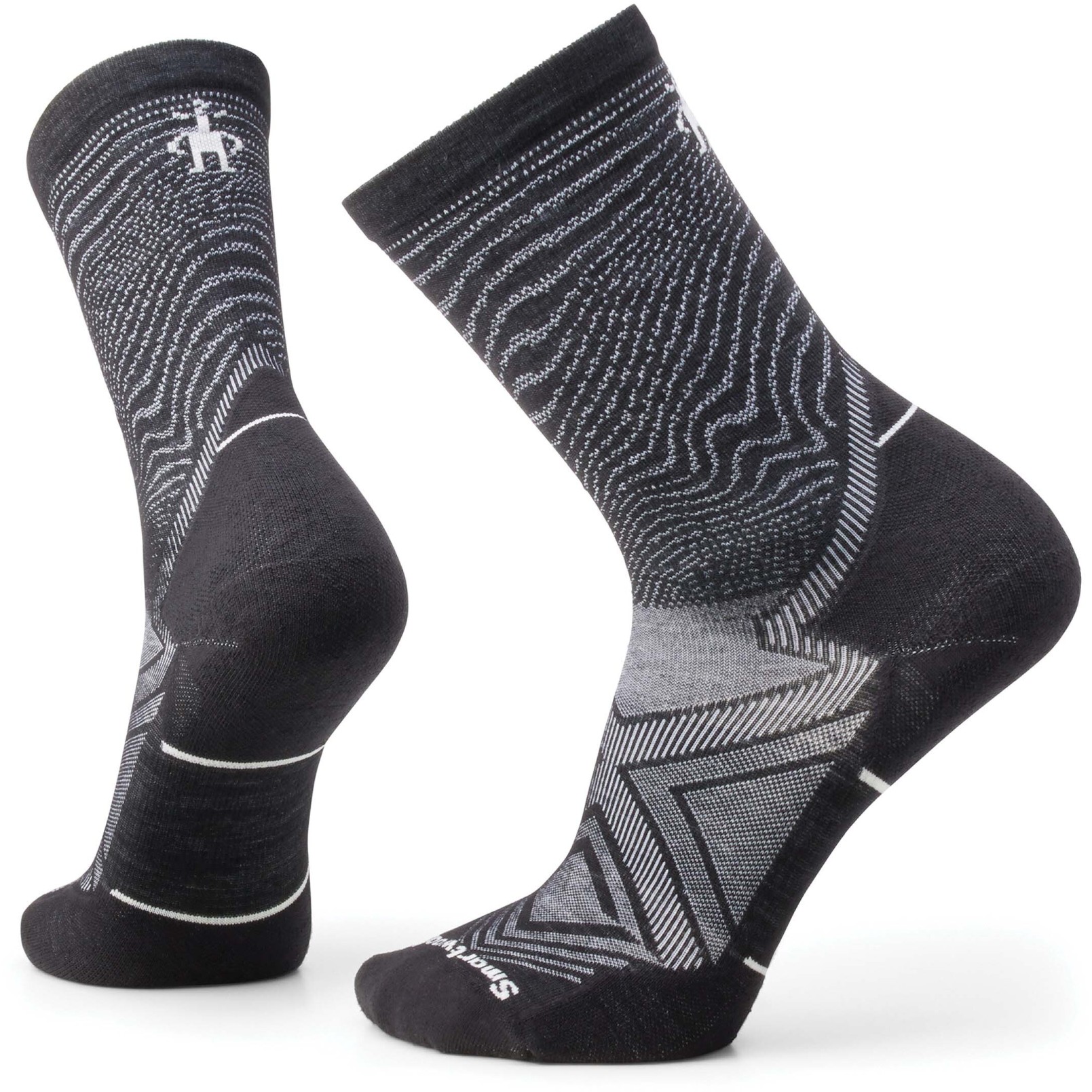 Picture of SmartWool Targeted Cushion Crew Trail Running Socks - 960 black / white
