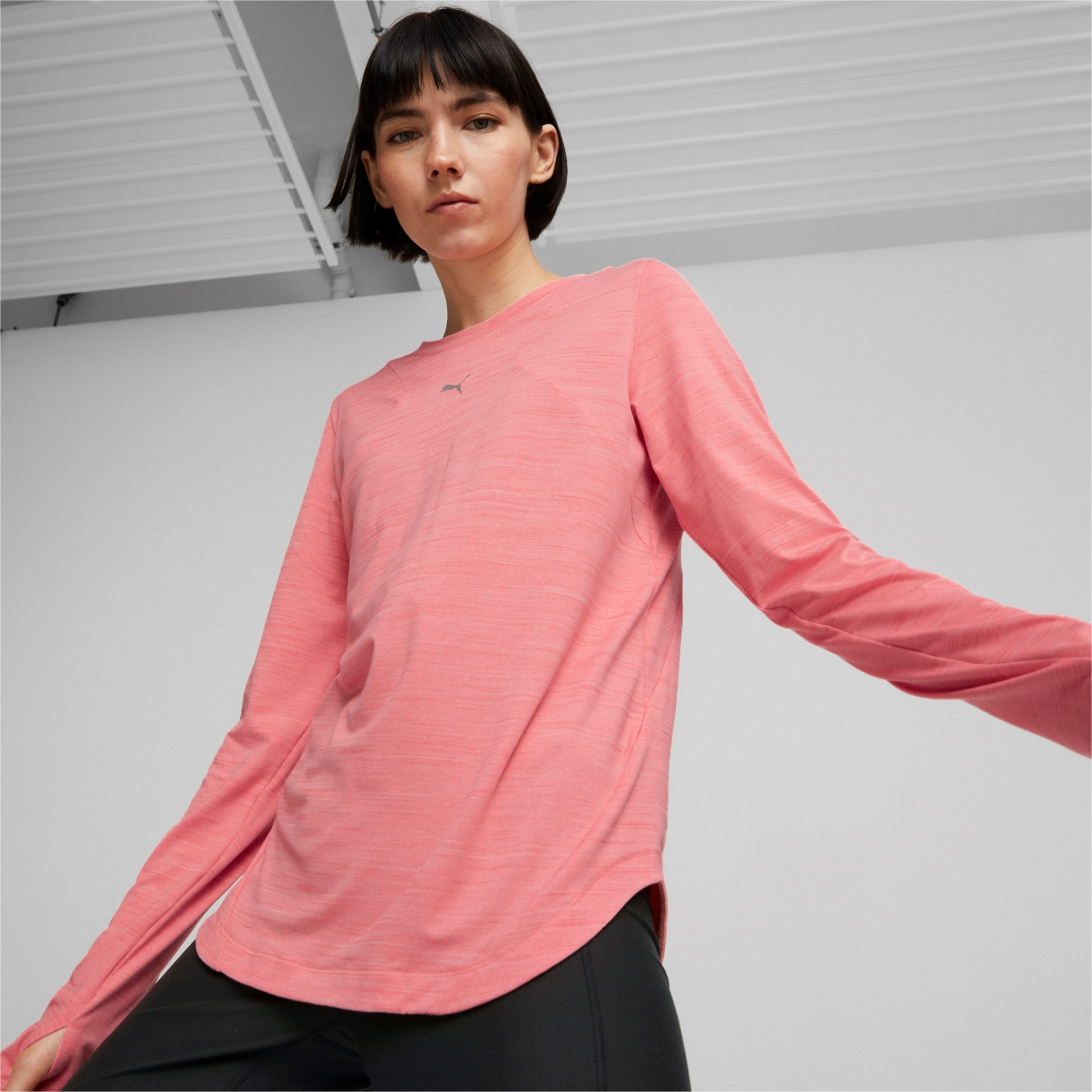 Puma CLOUDSPUN Running-Langarmshirt Damen - Carnation Pink Heather | BIKE24 | Sportshirts