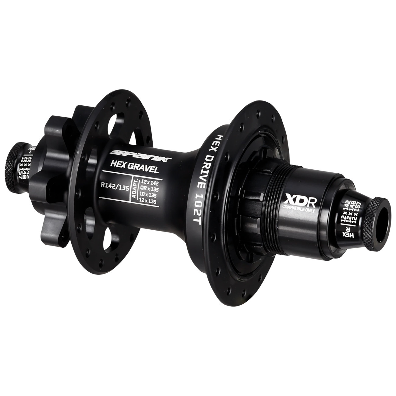 Produktbild von Spank HEX Gravel Hinterradnabe - 6-Loch - 12x142/QRx135mm - 28 Loch - J-Type - SRAM XDR