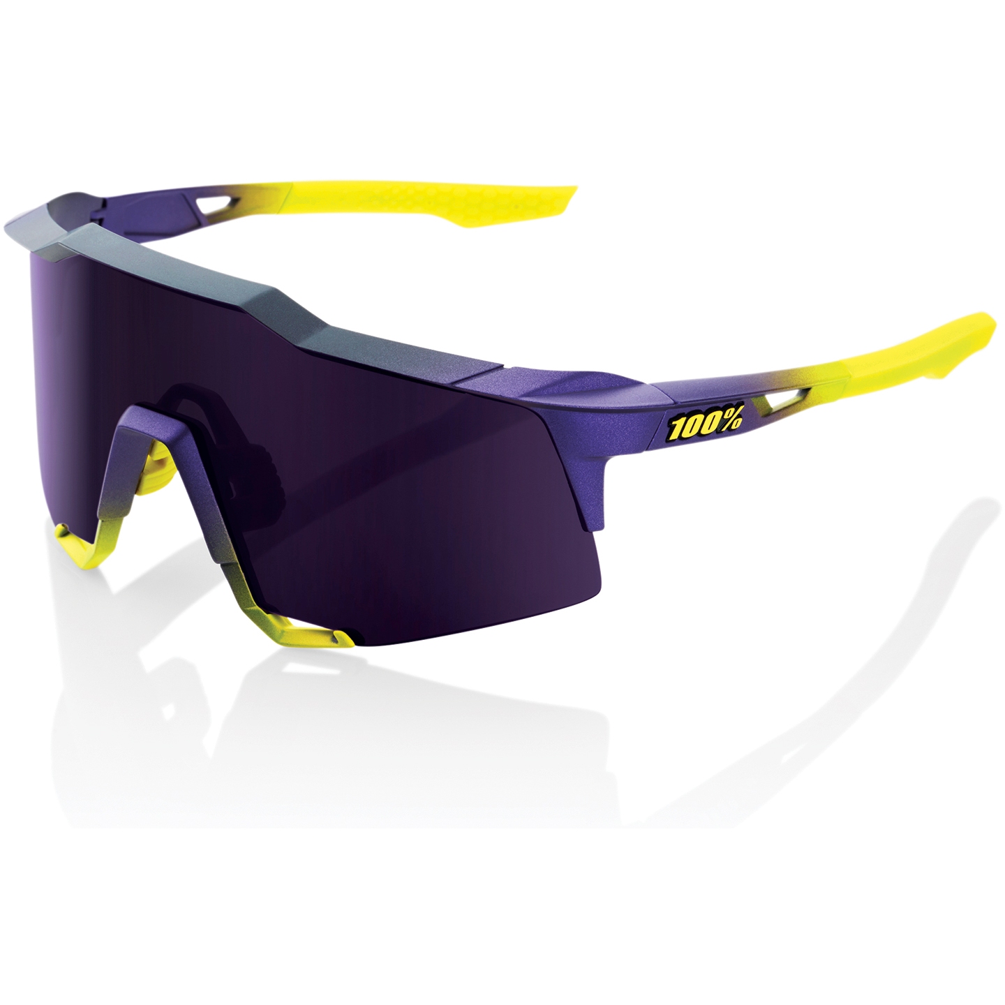 Productfoto van 100% Speedcraft Glasses - Smoke Lens - Matte Metallic Digital Brights / Dark Purple + Clear